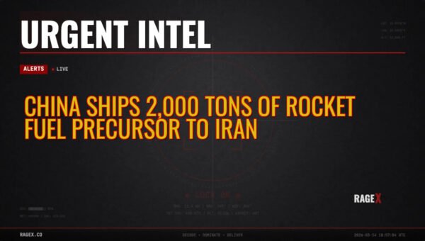China Ships 2,000 Tons of Rocket Fuel Precursor to Iran