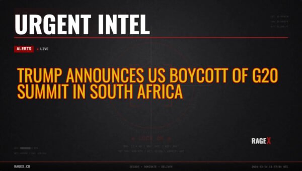 Trump Announces US Boycott of G20 Summit in South Africa