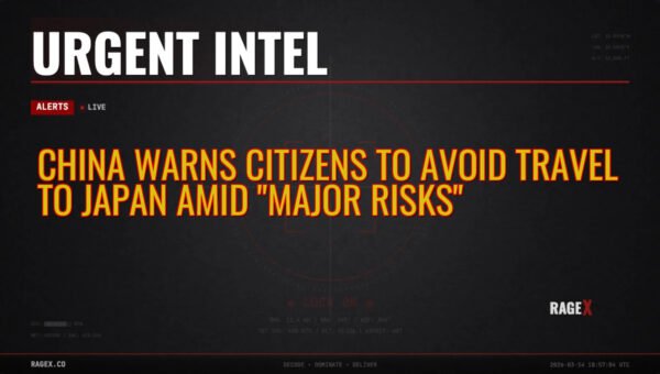 China Warns Citizens to Avoid Travel to Japan Amid “Major Risks”