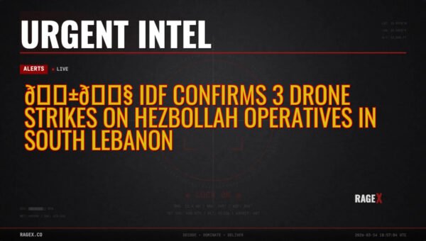 🇱🇧 IDF Confirms 3 Drone Strikes on Hezbollah Operatives in South Lebanon