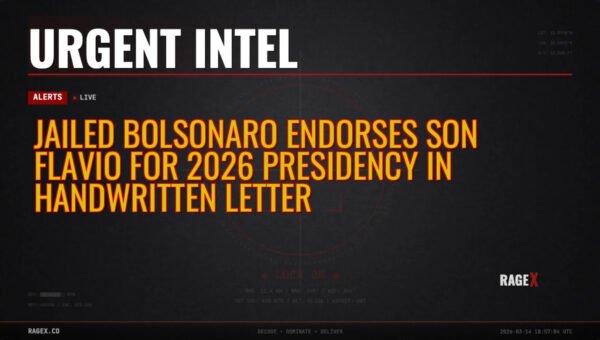 Jailed Bolsonaro Endorses Son Flavio for 2026 Presidency in Handwritten Letter