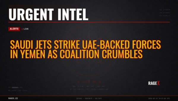 Saudi Jets Strike UAE-Backed Forces in Yemen as Coalition Crumbles