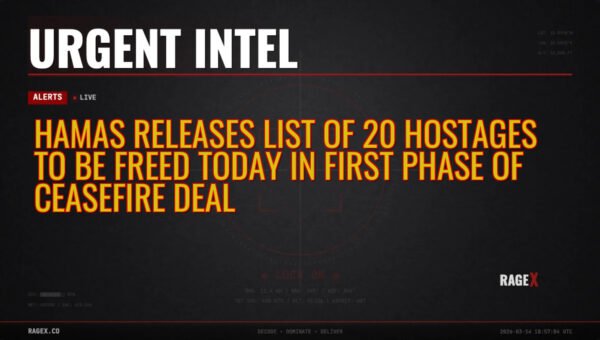 Hamas Releases List of 20 Hostages to Be Freed Today in First Phase of Ceasefire Deal
